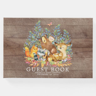 Rustic Neutral Woodland Baby shower Guest Book Gastenboek