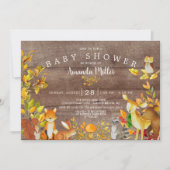 Rustic Neutral Woodland Forest Animals Baby shower Kaart (Voorkant)