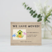 Rustic New Address Verhuisaankondiging Briefkaart (Staand voorkant)
