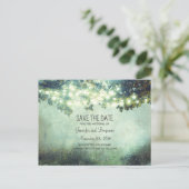 Rustic Night Lights Branches Bewaar de datum Aankondigingskaart (Staand voorkant)