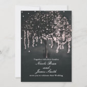 Rustic Night Mossy Tree Lights Mariage Invitations (Devant)