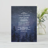 Rustic Night Sky Forest Wedding Kaart (Staand voorkant)