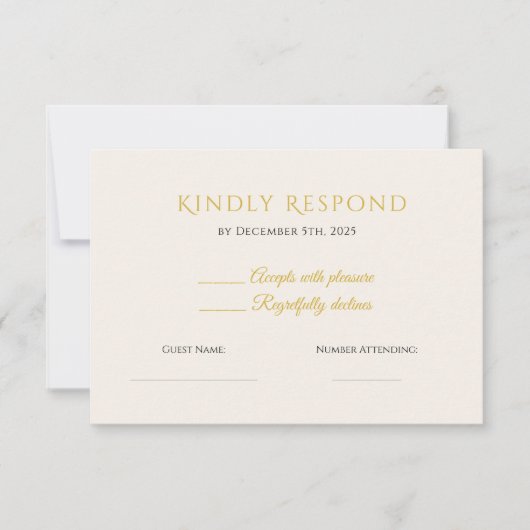 Rustic Noel Christmas RSVP Card | Elegant (Devant)