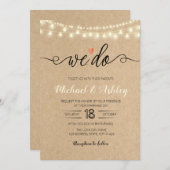 Rustic nous faisons une invitation à thème mariage (Devant / Derrière)