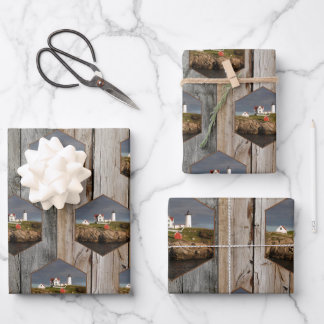 Rustic Nubble Custom Photo Lighthouse Inpakpapier Vel