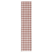 Rustic Nutmeg Brown Gingham Buffalo Plaid Korte Tafelloper (Voorkant)
