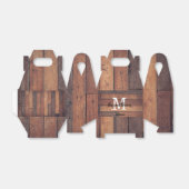 Rustic Oak Farmhouse Country Monogram Weddenschap Bedankdoosjes (Uitgevouwen)
