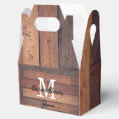 Rustic Oak Farmhouse Country Monogram Weddenschap Bedankdoosjes (Geopend)