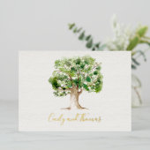 Rustic Oak Tree Folie bruiloft Feestdagenkaart (Staand Voorkant)