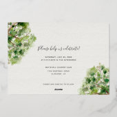 Rustic Oak Tree Folie bruiloft Feestdagenkaart (Achterkant)