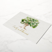 Rustic Oak Tree Folie bruiloft Feestdagenkaart (Gedraaid)