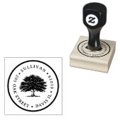 Rustic Oak Tree Gepersonaliseerd Retouradres Rubberstempel (Gestempeld)