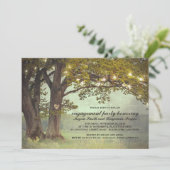 Rustic Oak Tree Romantische verlovingsfeest Kaart (Staand voorkant)