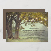 Rustic Oak Tree Romantische verlovingsfeest Kaart (Voorkant / Achterkant)