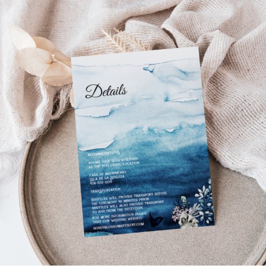 Rustic Ocean Détails Mariage Carte de boîtier