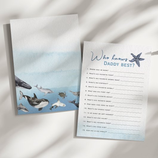 Rustic Ocean Qui Connaît Daddy Baby shower Carte D