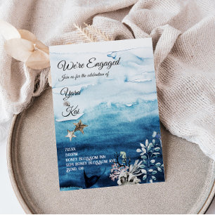 Rustic Ocean We zijn Engaged Party Kaart