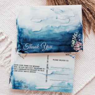 Rustic Ocean Wedding Bedankt Briefkaart