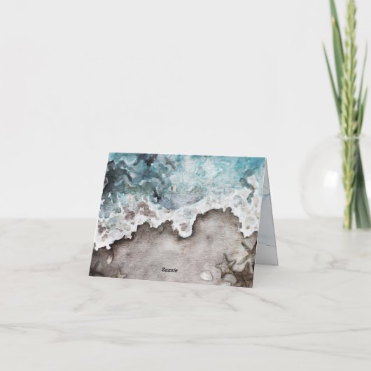 Rustic Ocean Wedding Folded Hartelijk dank Bedankkaart (Achterkant)