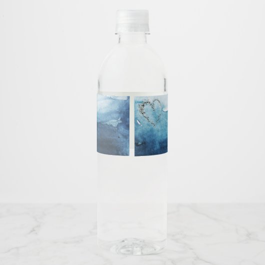 Rustic Ocean Wedding Waterfles Etiket (Achterkant)