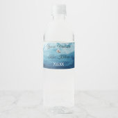 Rustic Ocean Wedding Waterfles Etiket (Voorkant)