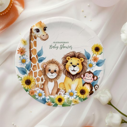 Rustic Oerwoud Safari Animals Baby shower Papieren Bordje