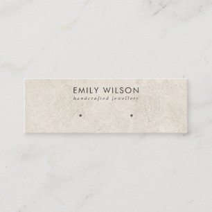 RUSTIC OFF WHITE GRAY STUCCO STUD EARRING DISPLAY MINI VISITEKAARTJE