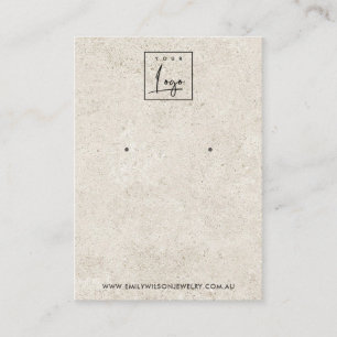 RUSTIC OFF WHITE STUCCO STUD EARRING DISPLAY CARD VISITEKAARTJE