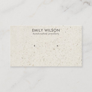 RUSTIC OFF WHITE TERRAZZO STUD EARRING DISPLAY VISITEKAARTJE