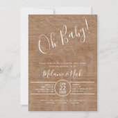 Rustic Oh Baby koppels baby shower Kaart (Voorkant)