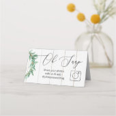 Rustic Oh Snap Opgevouwen tafelkaart #hashtag (Achterkant)