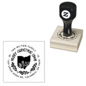 rustic ohio merry kerstmis 	rubberstempel (Gestempeld)