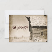 Rustic Old Barn Country Wedding RSVP-kaarten RSVP Kaartje (Achterkant)
