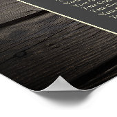 Rustic Old Barn Wood Wedding Seding Chart Poster (Hoek)