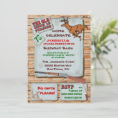 Rustic Old Buck Deer Hunthday Party Kaart (Staand voorkant)