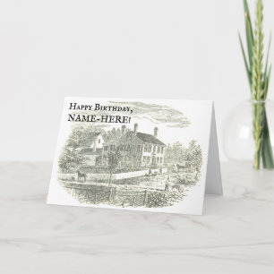Rustic Old House  look Birthday Kaart