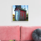 Rustic Old Junk Yard Outhouse Canvas Afdruk (Insitu (Woonkamer))