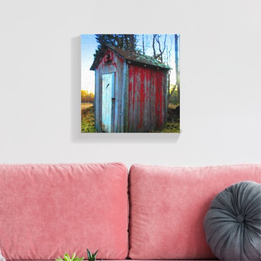 Rustic Old Junk Yard Outhouse Canvas Afdruk (Insitu (Woonkamer))
