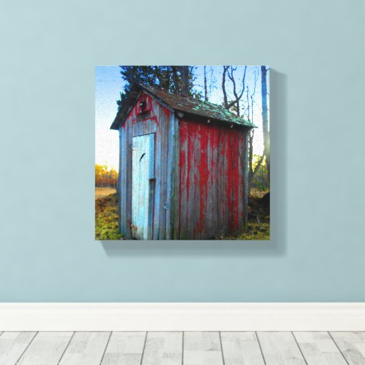 Rustic Old Junk Yard Outhouse Canvas Afdruk (Insitu (Houten vloer))