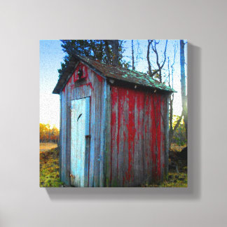 Rustic Old Junk Yard Outhouse Canvas Afdruk