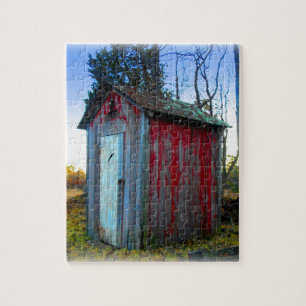 Rustic Old Junk Yard Outhouse Legpuzzel