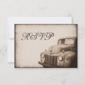 Rustic Old Truck  Country Wedding RSVP Card (Achterkant)