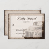 Rustic Old Truck  Country Wedding RSVP Card (Voorkant / Achterkant)