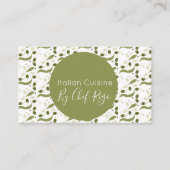 Rustic Olive Branch Pattern Italiaanse Chef Visitekaartje (Voorkant)