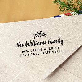 Rustic Olive Branch Return-adres Zelfinktende Stempel
