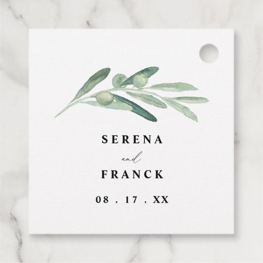 Rustic Olive Branch Wedding Bedankjes Labels (Achterkant)