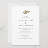 Rustic Olive Branch Wedding Invitation Kaart (Voorkant)