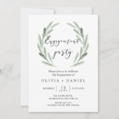 Rustic Olive Branch Wreate Engagement Party Kaart (Voorkant)