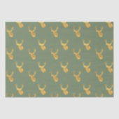Rustic Olive Green Gold Deer Christmas Tissuepapier (Voorkant)