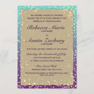 Rustic Ombre' Sparkle Wedding Kaart